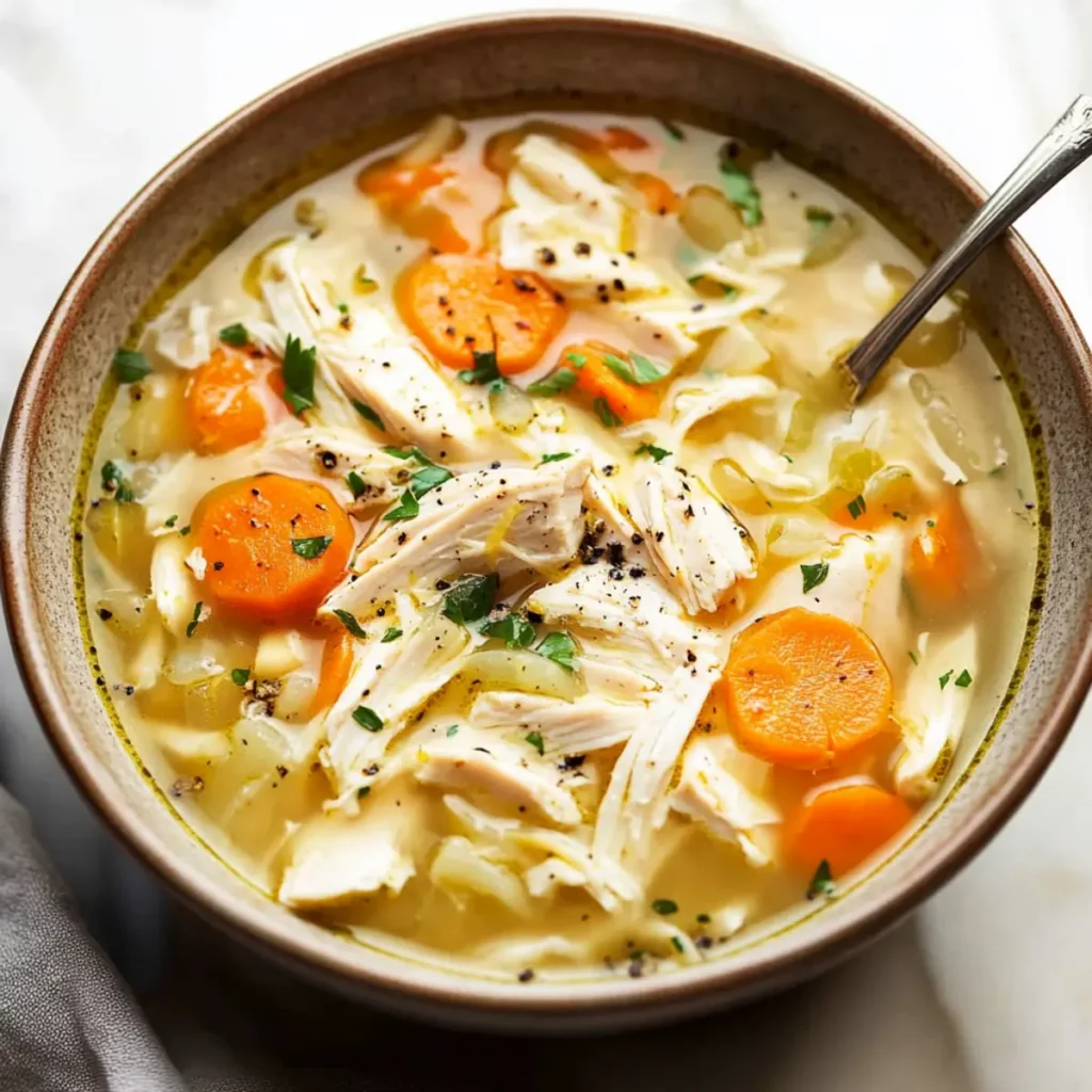 Hearty Crockpot Lemon Chicken Soup