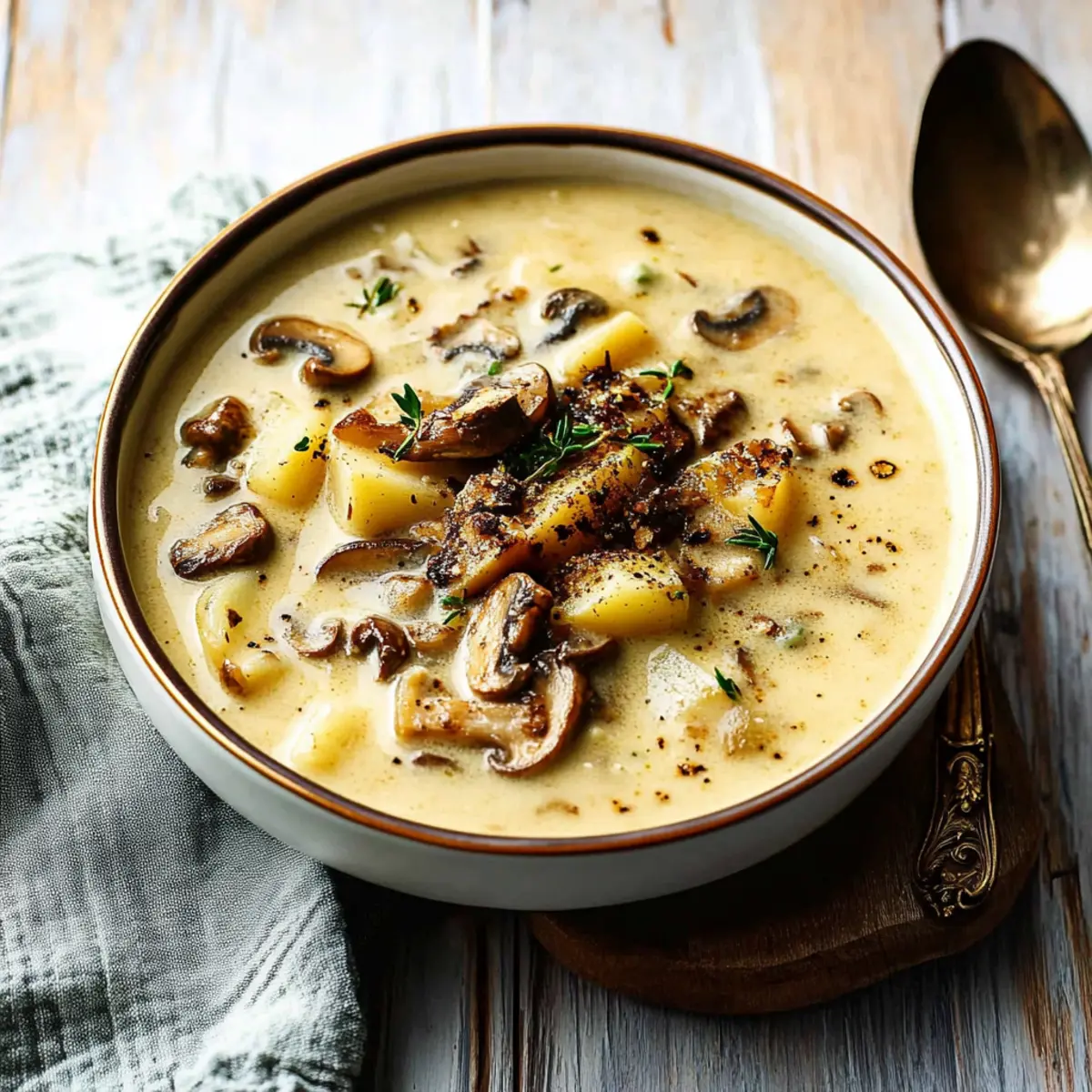 Creamy and Savory Potato Soup with Shiitake Mushrooms Recipe