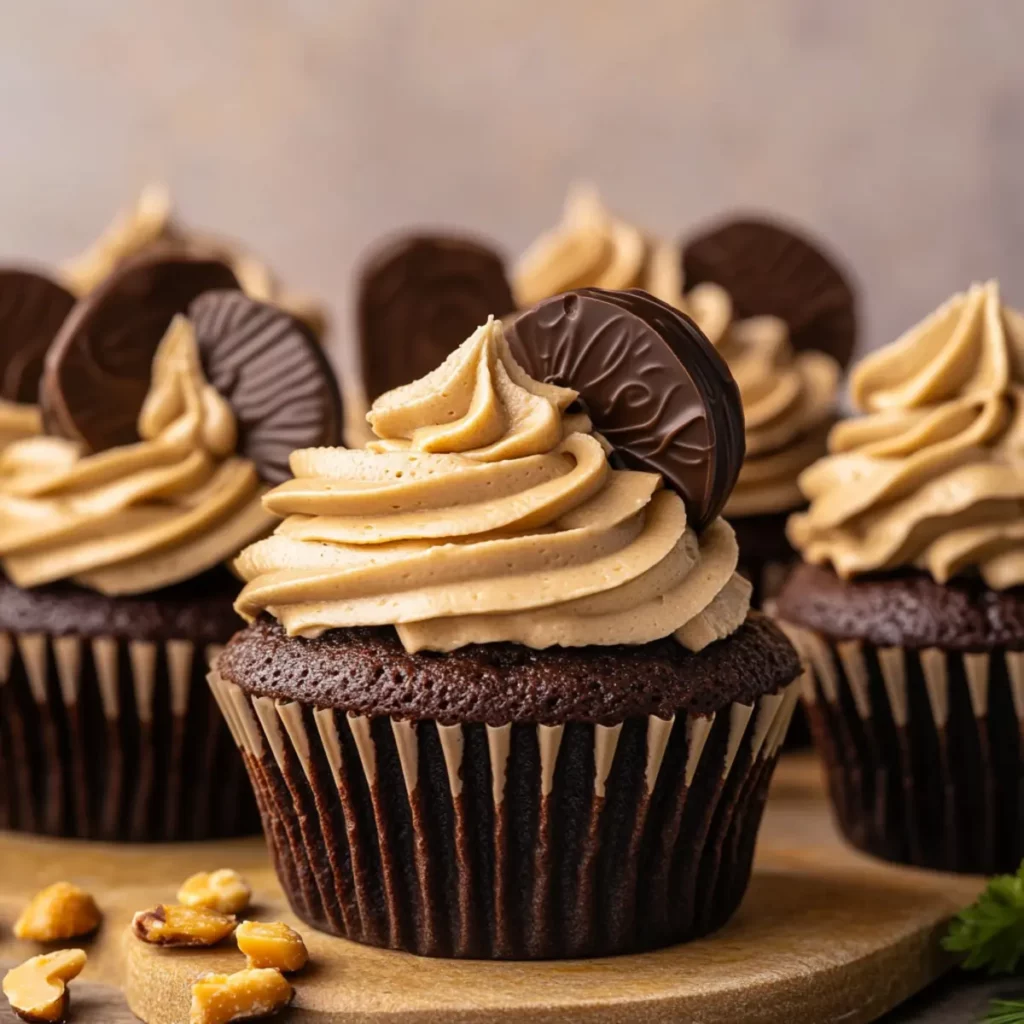 Easy Chocolate Cupcakes with Peanut Butter Buttercream