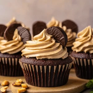 Easy Chocolate Cupcakes with Peanut Butter Buttercream