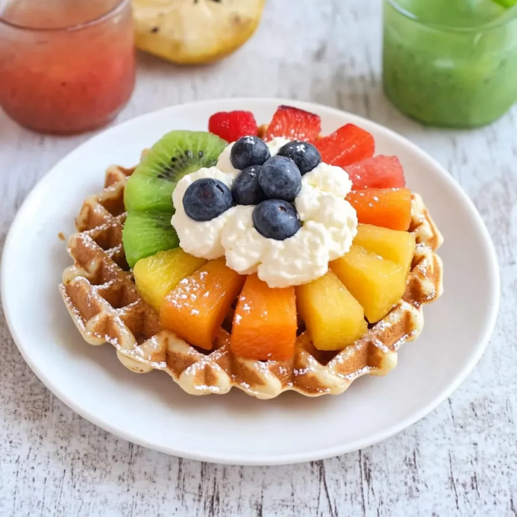 Rainbow Fruit Waffles