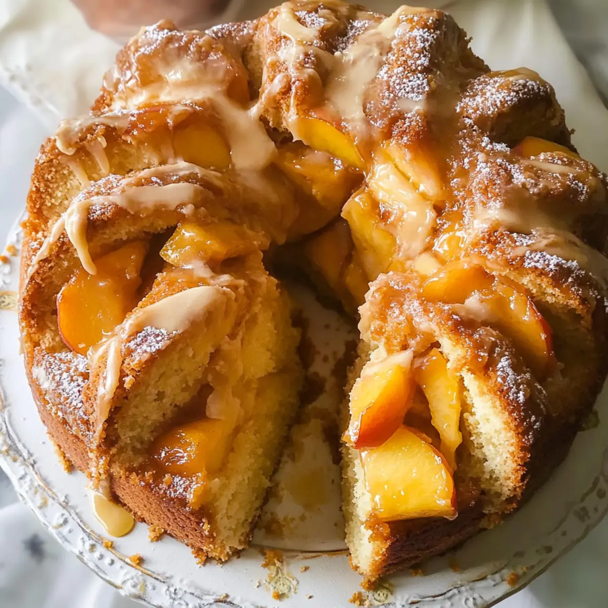 Southern Peach Cobbler Pound Cake with Cream Cheese