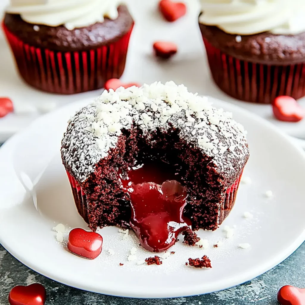 Red Velvet Molten Lava Cupcakes