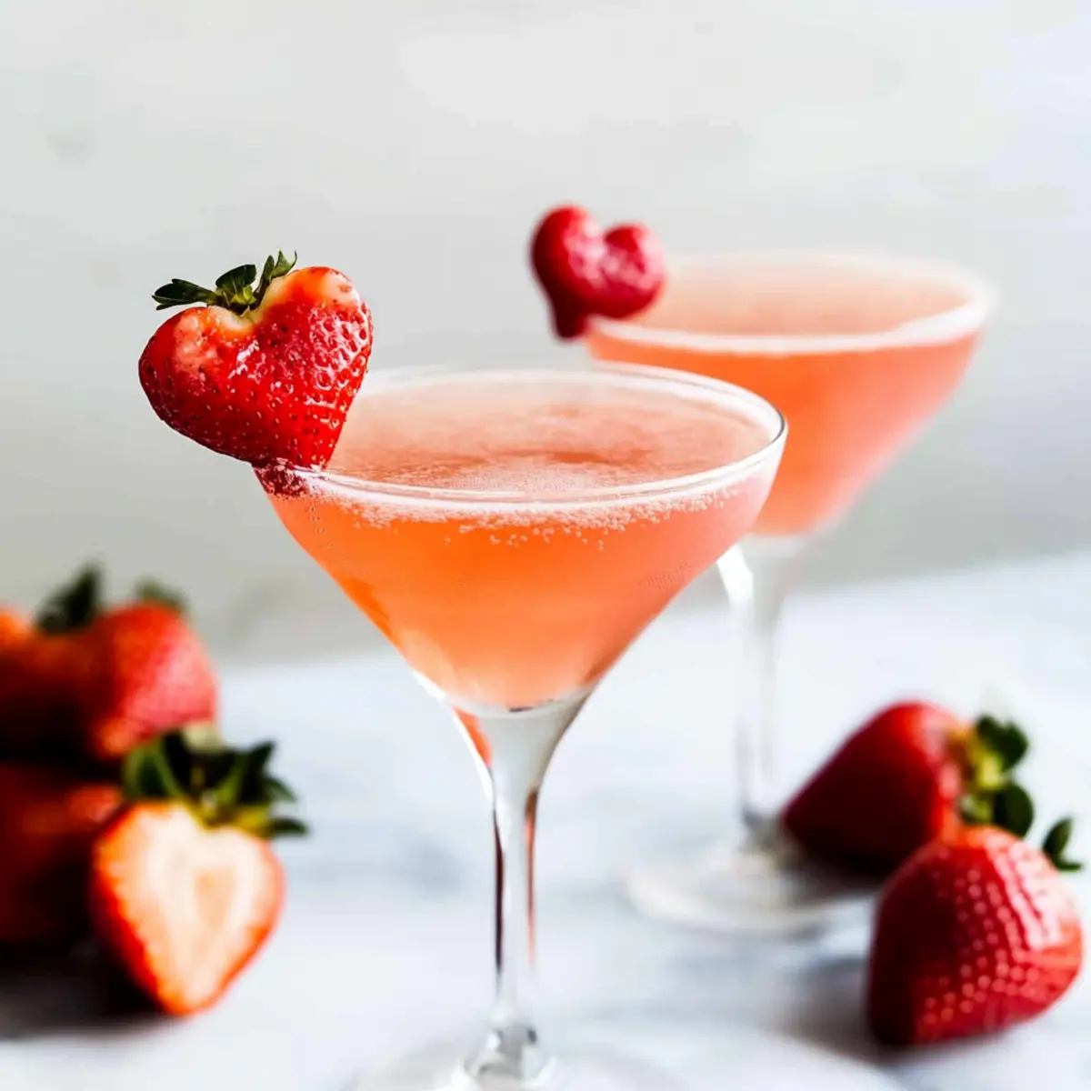Strawberry Heart Cocktail Garnish Tutorial for Romantic Drinks