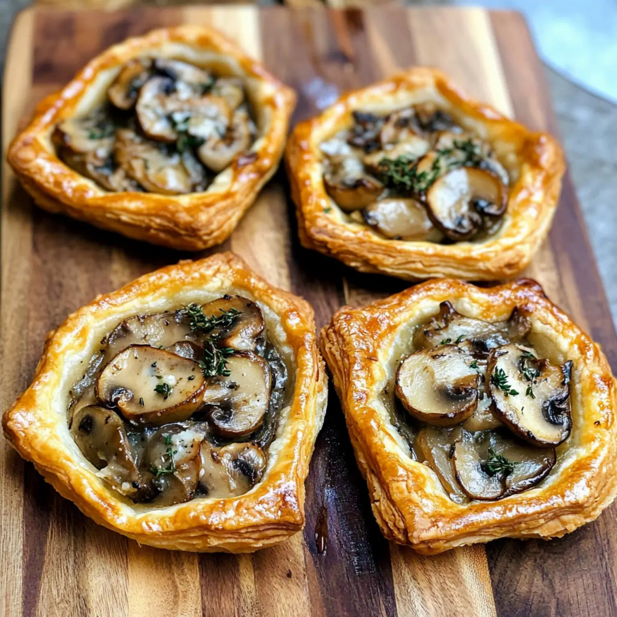 Delicious Mushroom, Shallot and Herbed Goat Cheese Tarts Recipe