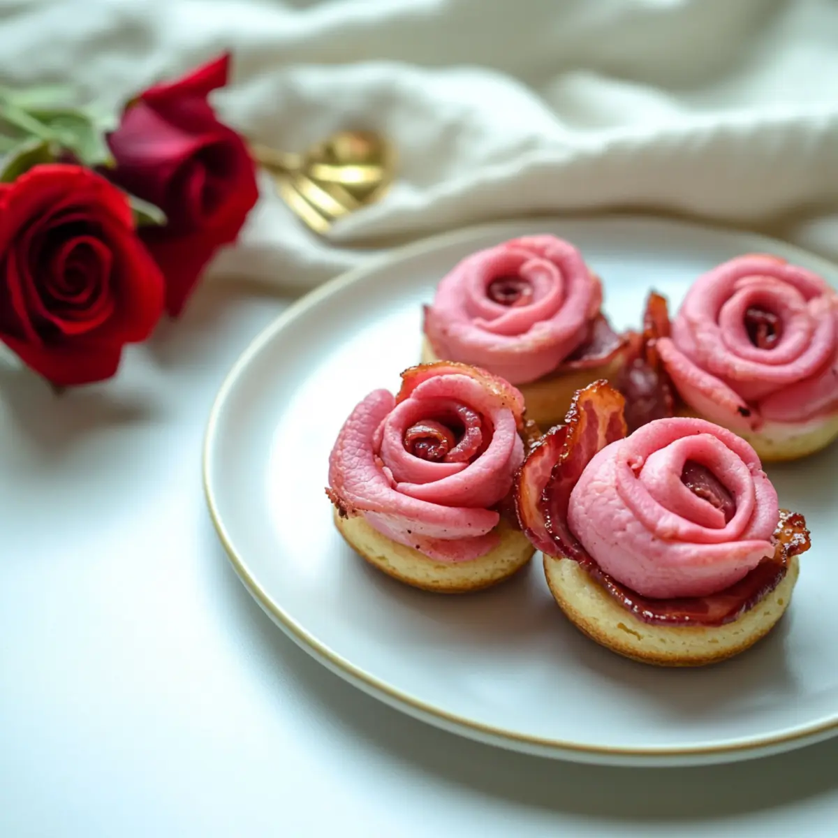 Delicious Valentine’s Day Bacon Roses with Homemade Rose Syrup