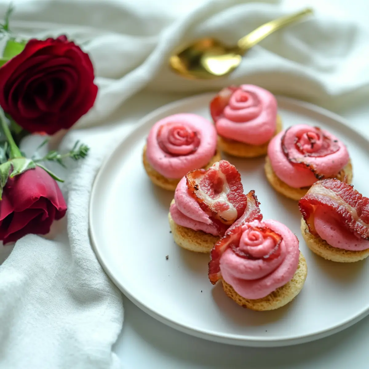Delicious Valentine’s Day Bacon Roses with Homemade Rose Syrup