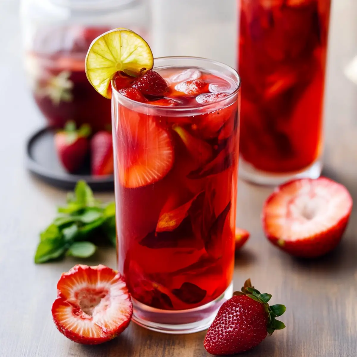 Strawberry Hibiscus Iced Tea
