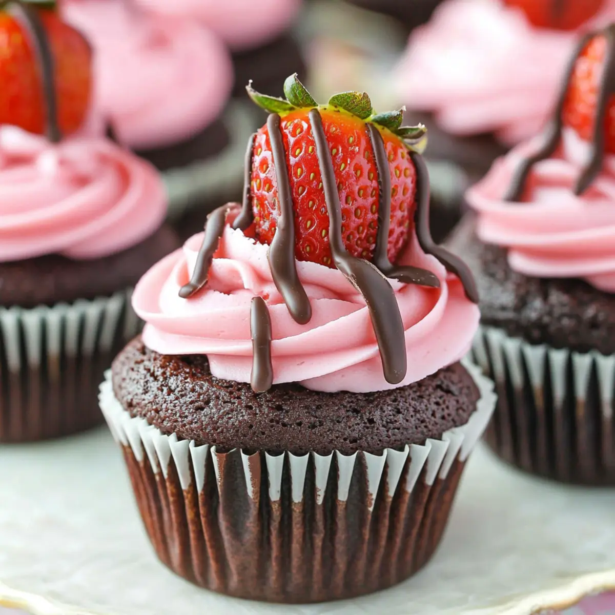 Chocolate Covered Strawberry Cupcakes