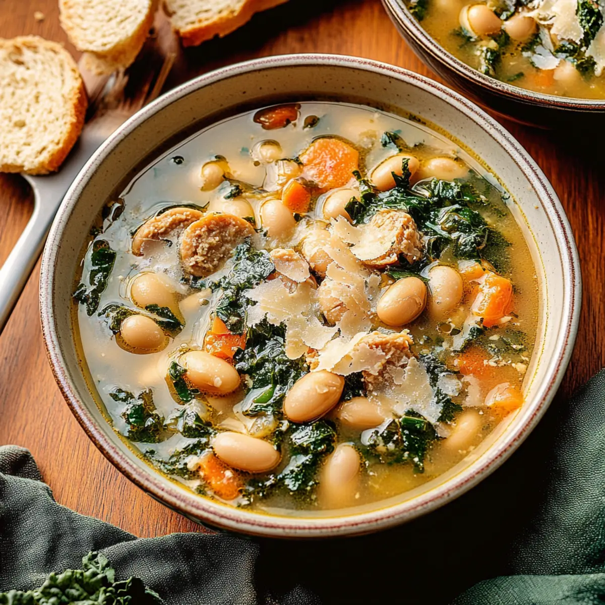 Delicious Tuscan White Bean Soup with Sausage and Kale Recipe