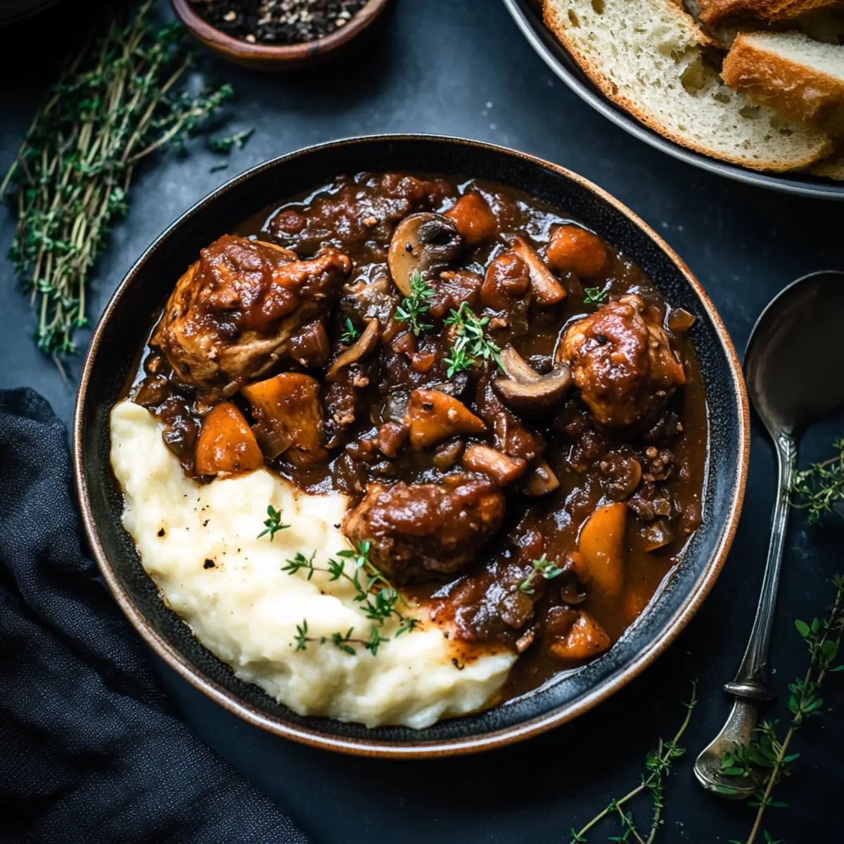 Vegan Coq au Vin with Mushrooms