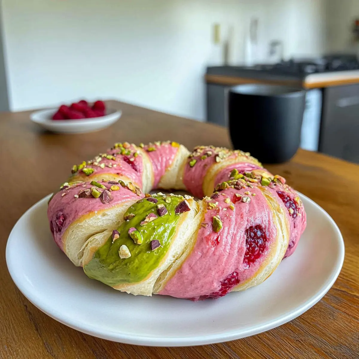 Raspberry Pistachio Sourdough Bagels