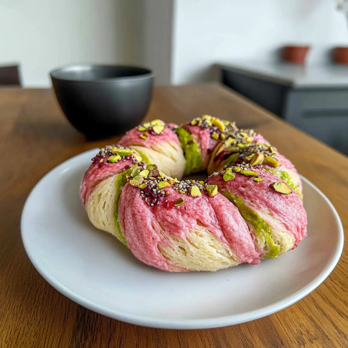 Raspberry Pistachio Sourdough Bagels