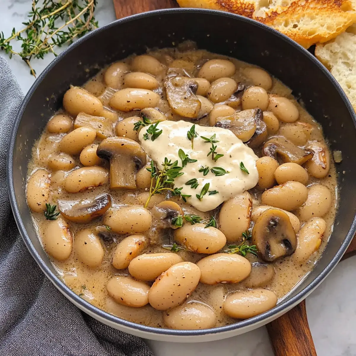 Creamy Butter Beans and Mushrooms in a Delightful Stroganoff