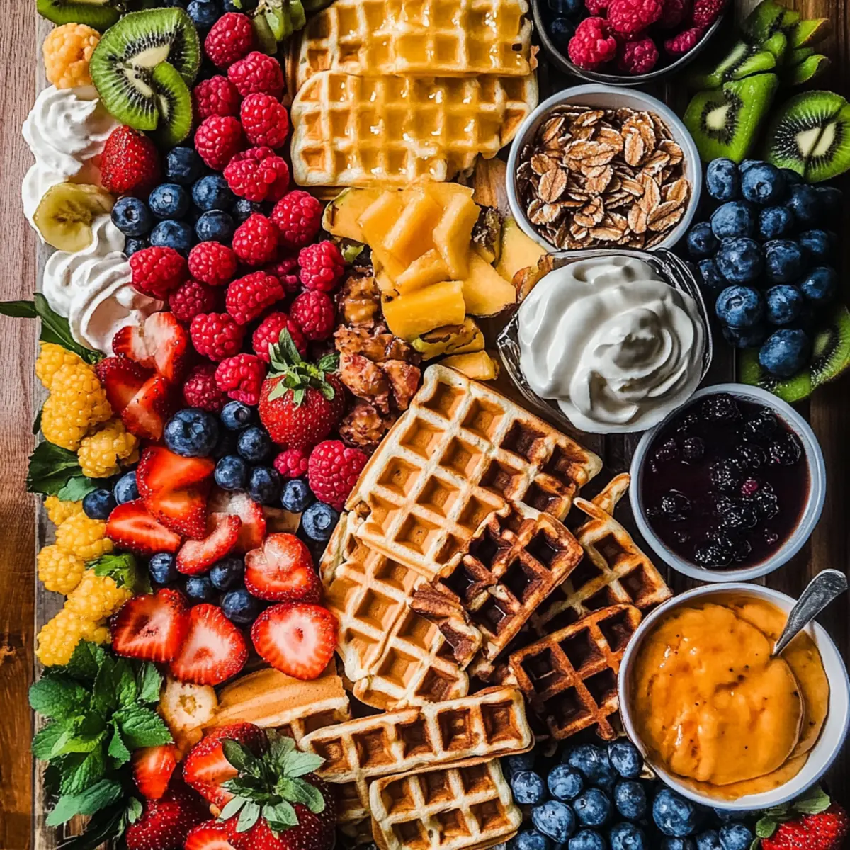 Waffle Brunch Board with Fresh Fruit