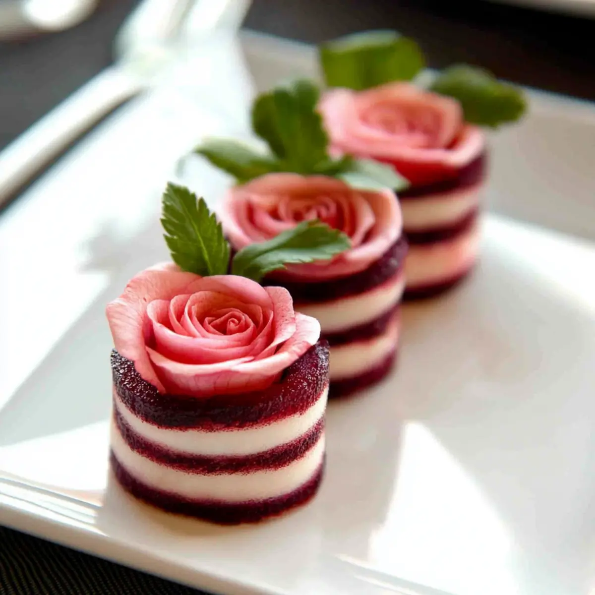 Delicious Valentine's Rose Appetizer: Beet Napoleons with Prosciutto