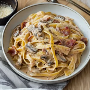 Creamy Bacon Mushroom Pasta