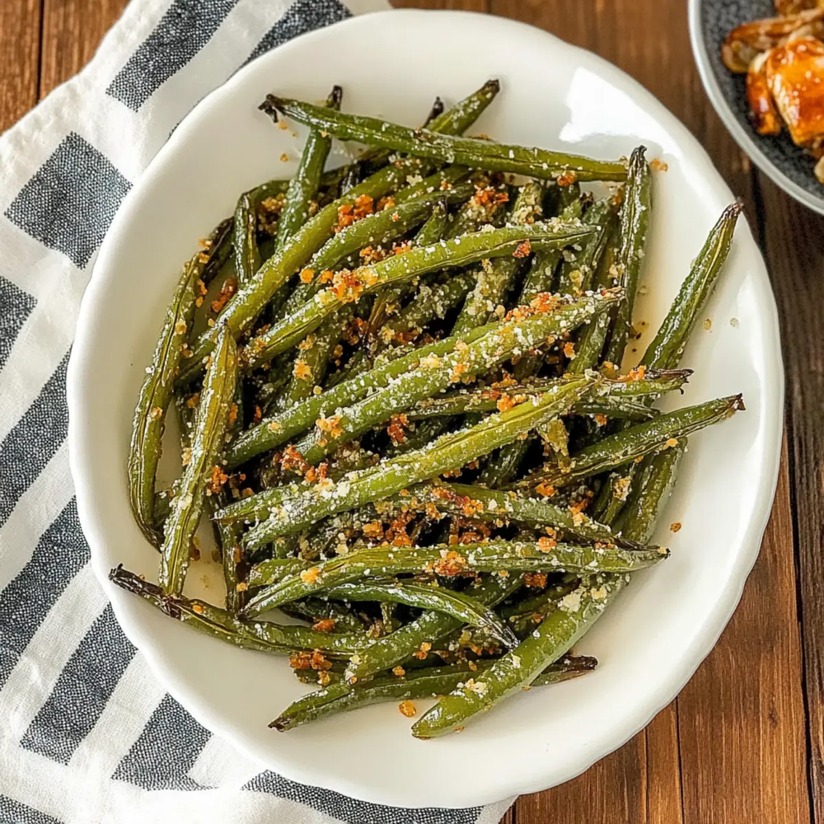 Crispy Garlic Parmesan Roasted Green Beans
