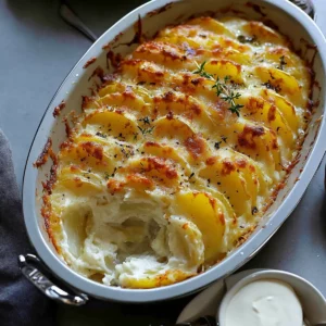 Creamy potato gratin with cheese