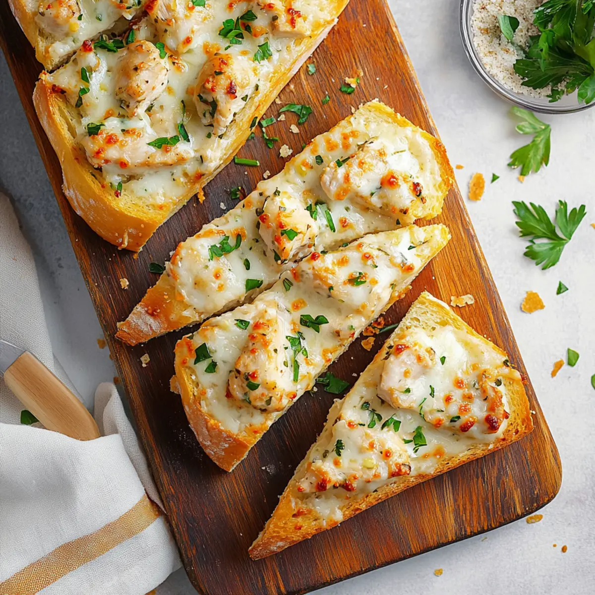Viral Chicken Alfredo Garlic Bread Boats Recipe for Dinner Delight