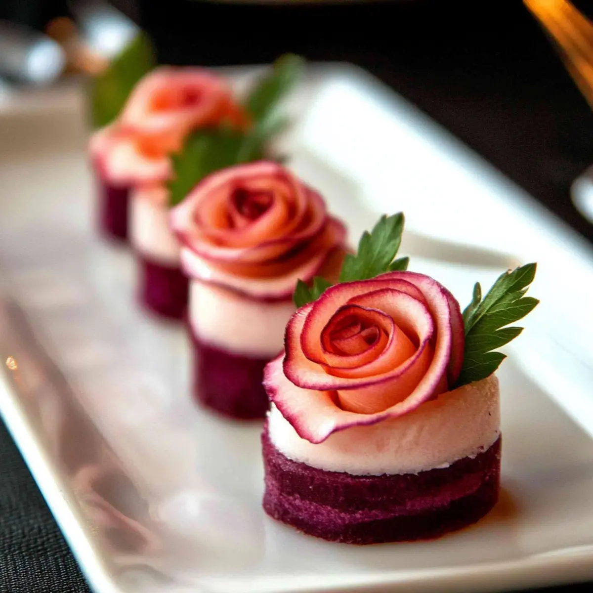 Delicious Valentine's Rose Appetizer: Beet Napoleons with Prosciutto