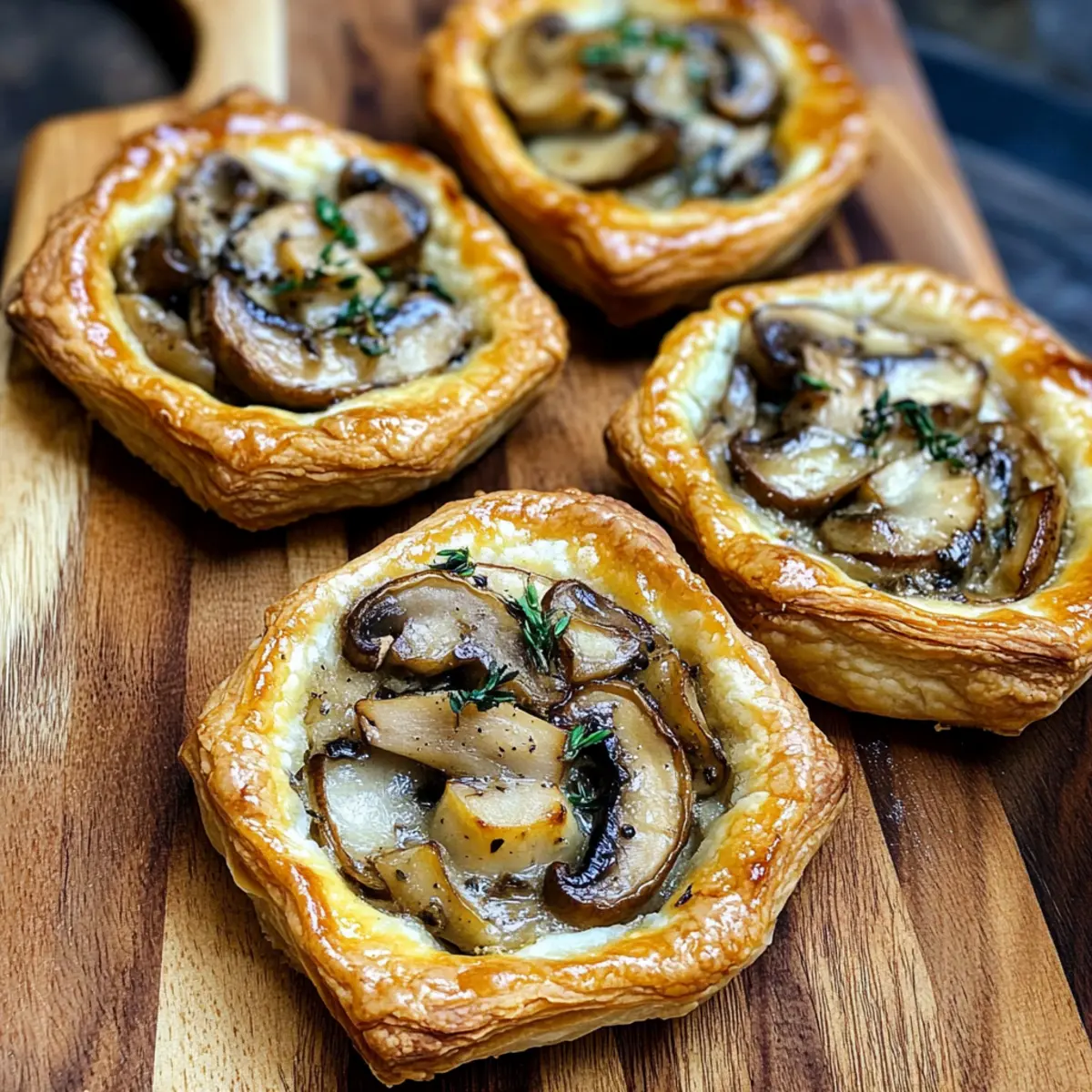 Delicious Mushroom, Shallot and Herbed Goat Cheese Tarts Recipe