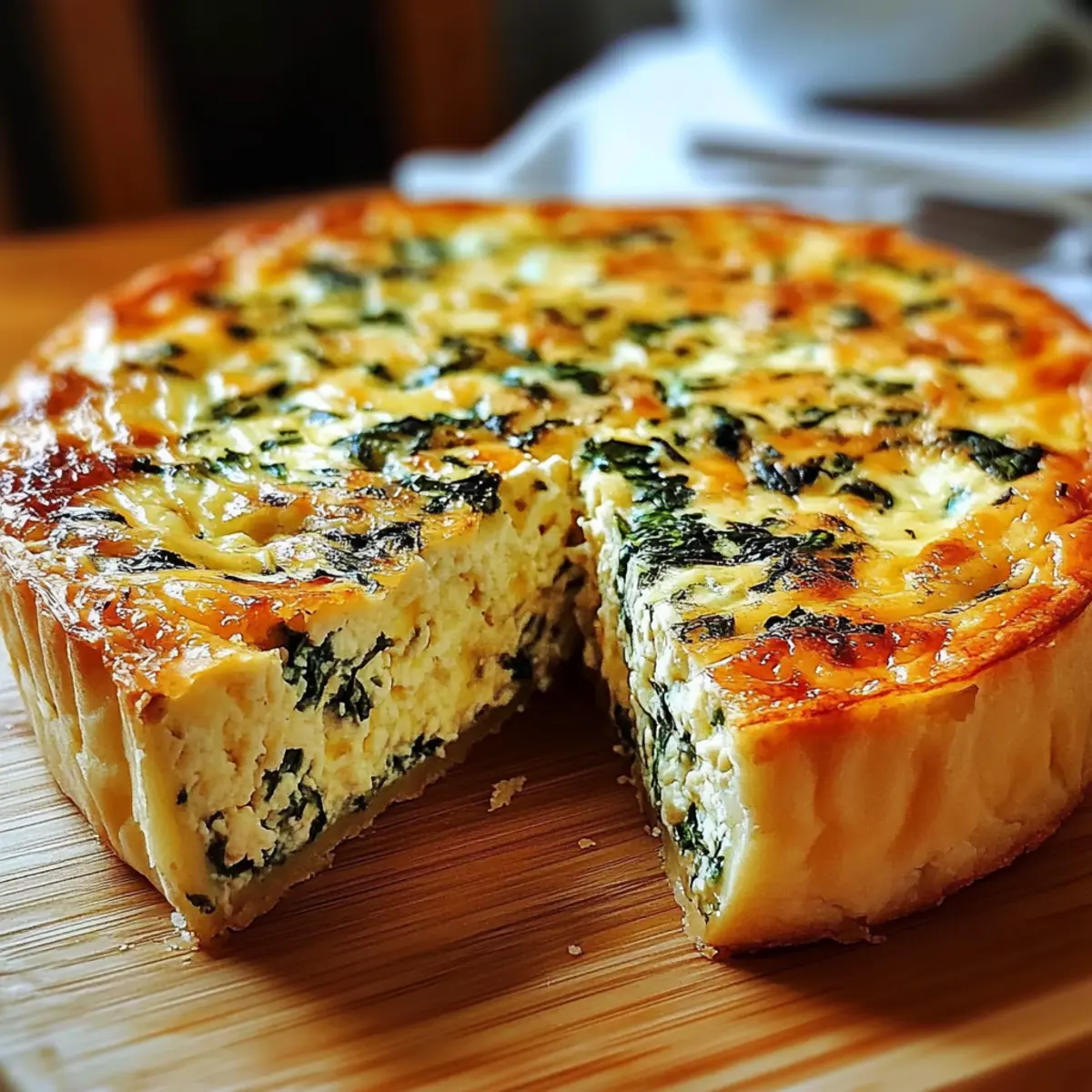 Cottage Cheese & Spinach Crustless Quiche
