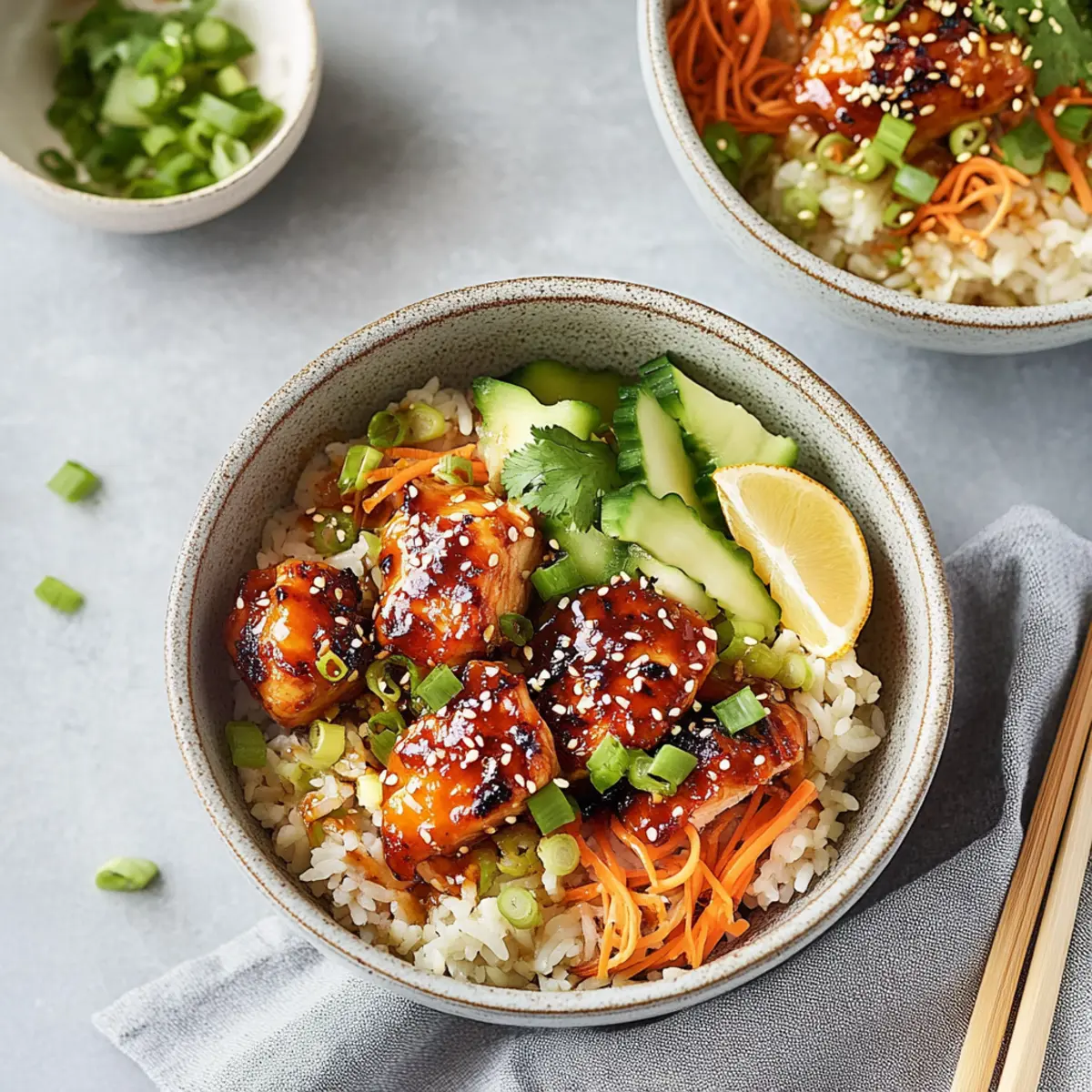 Sweet Chili Chicken Rice Bowls with Chicken Thighs