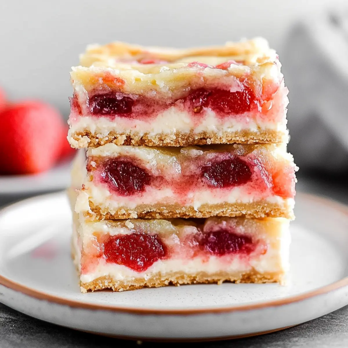 Strawberry Rhubarb Cheesecake Bars