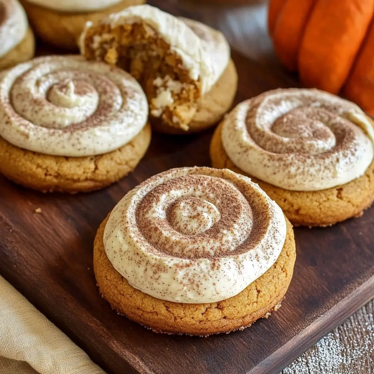 Soft Pumpkin Cookies with Cinnamon Frosting