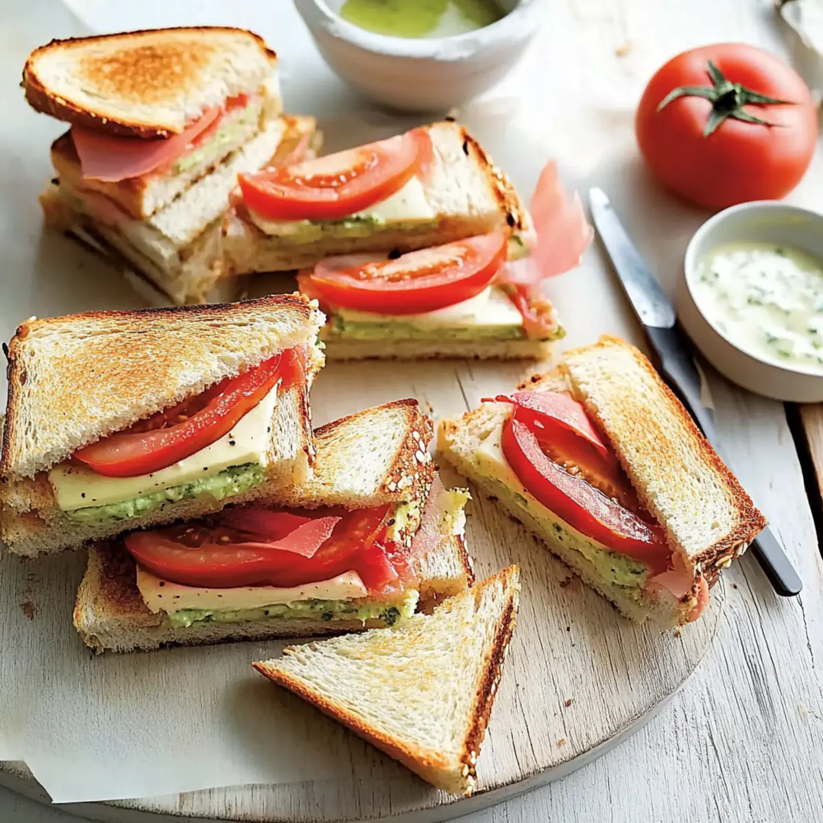 Delicious Tomato Tea Sandwiches with Cream Cheese and Onions