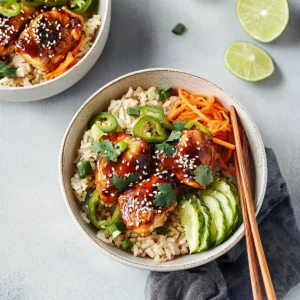 Sweet Chili Chicken Rice Bowls with Chicken Thighs
