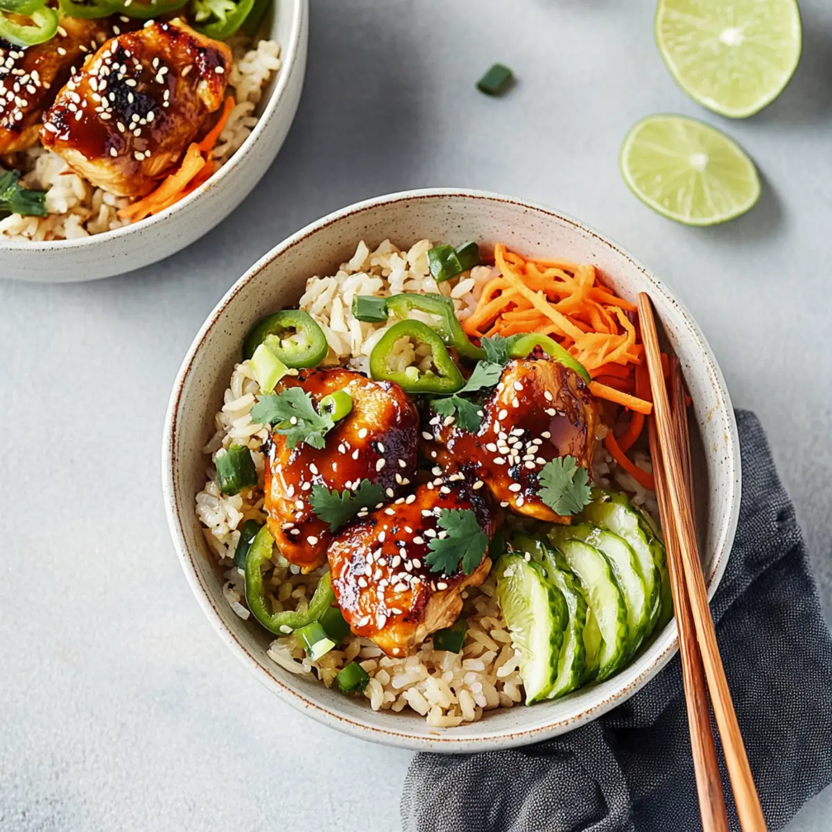 Sweet Chili Chicken Rice Bowls with Chicken Thighs