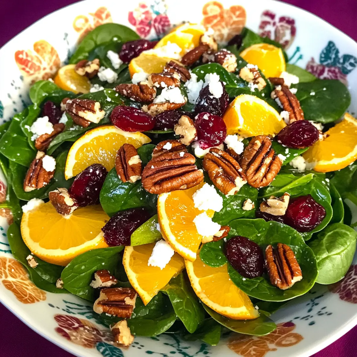 Cranberry Pecan Spinach Salad with Avocado and Feta Recipe