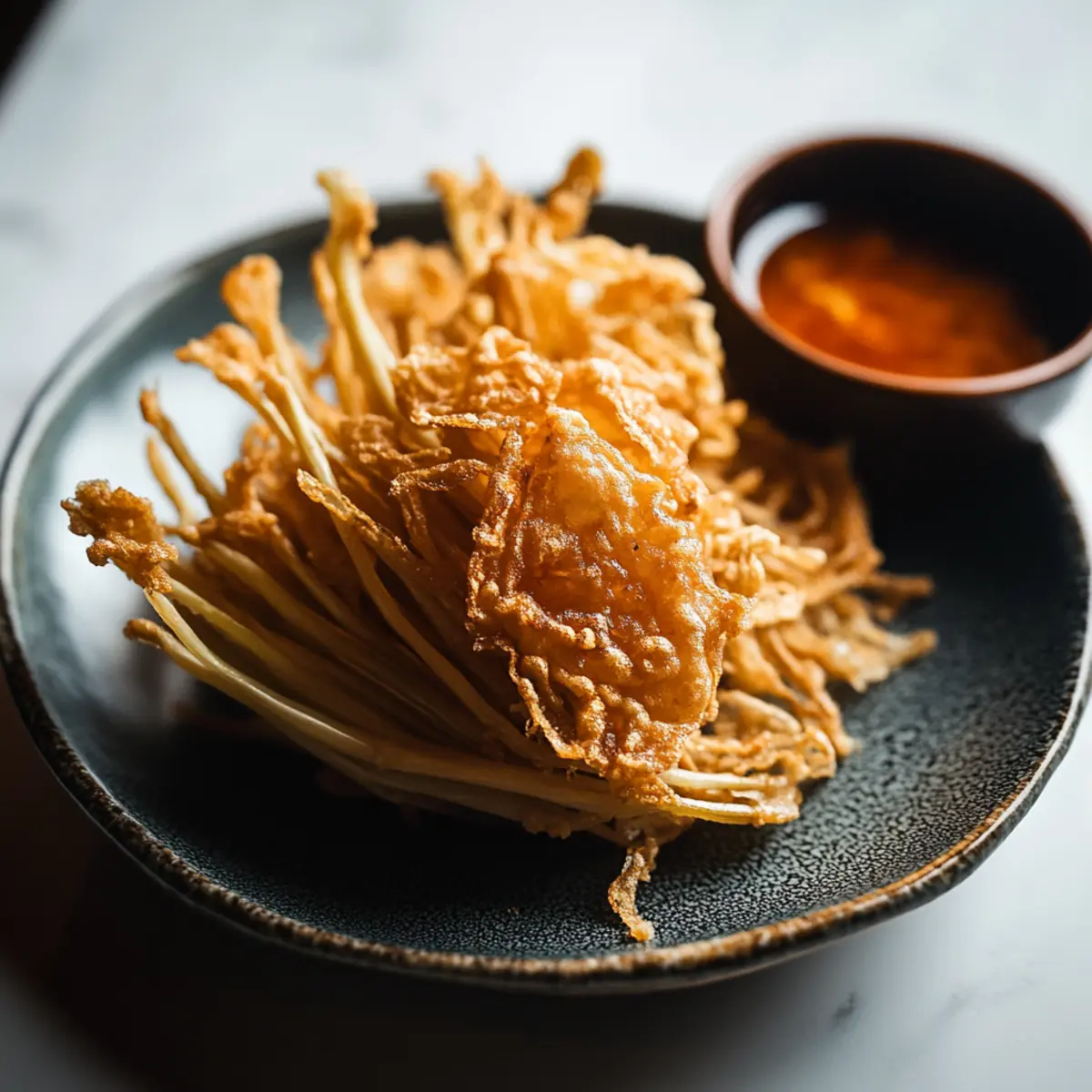 Crispy Fried Enoki Mushrooms Recipe with Mala Spice Seasoning