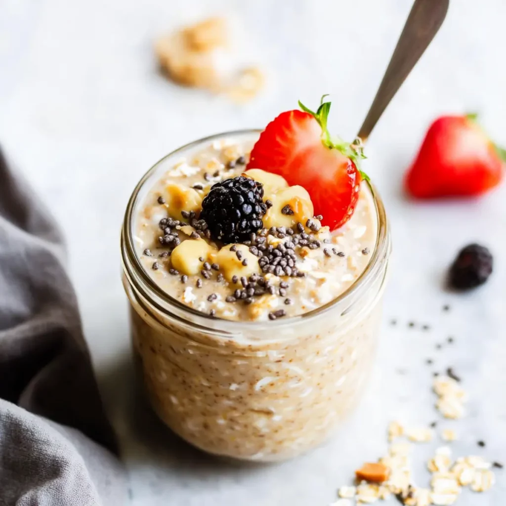 High-Protein Peanut Butter Overnight Oats