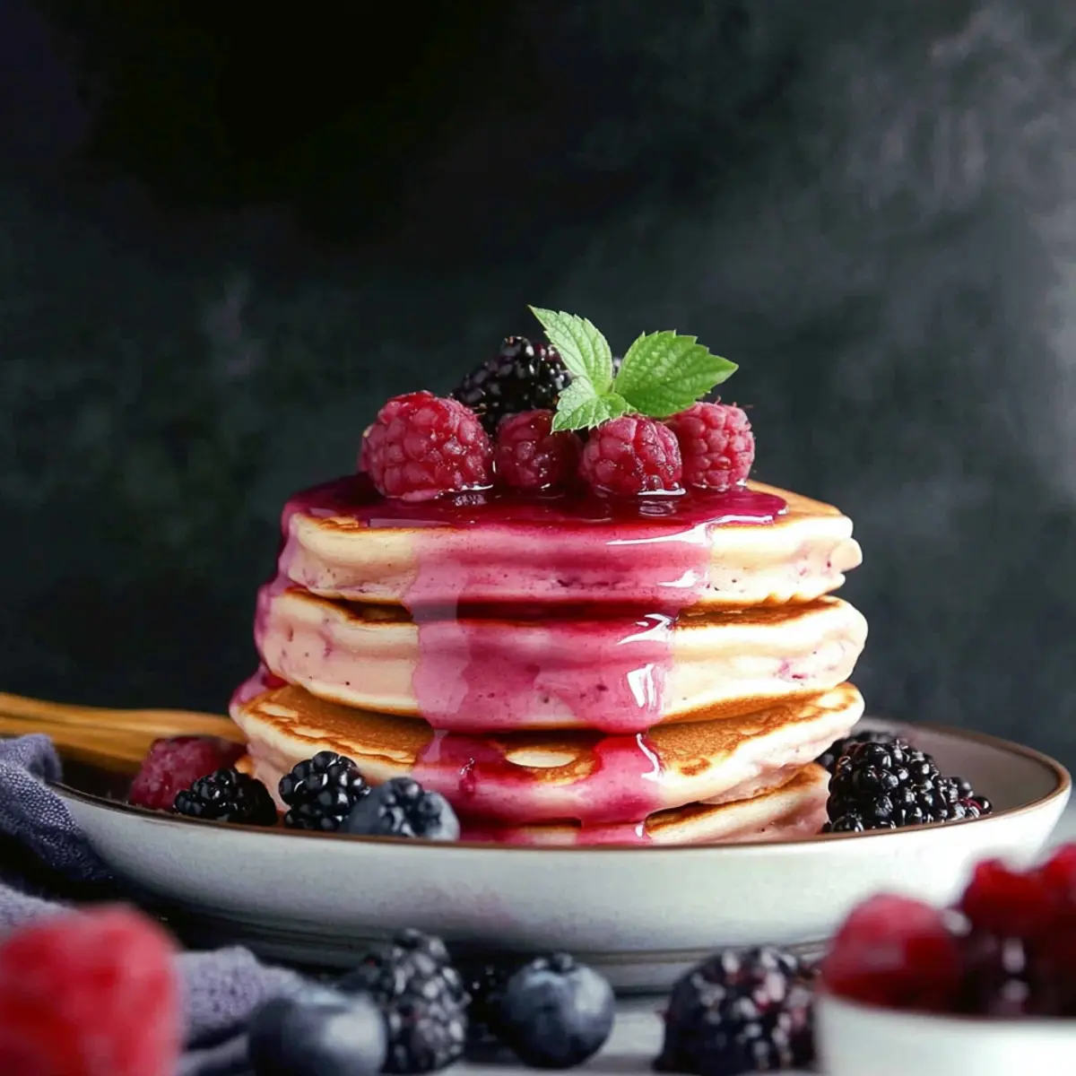 Pink Pancakes with Berry Syrup