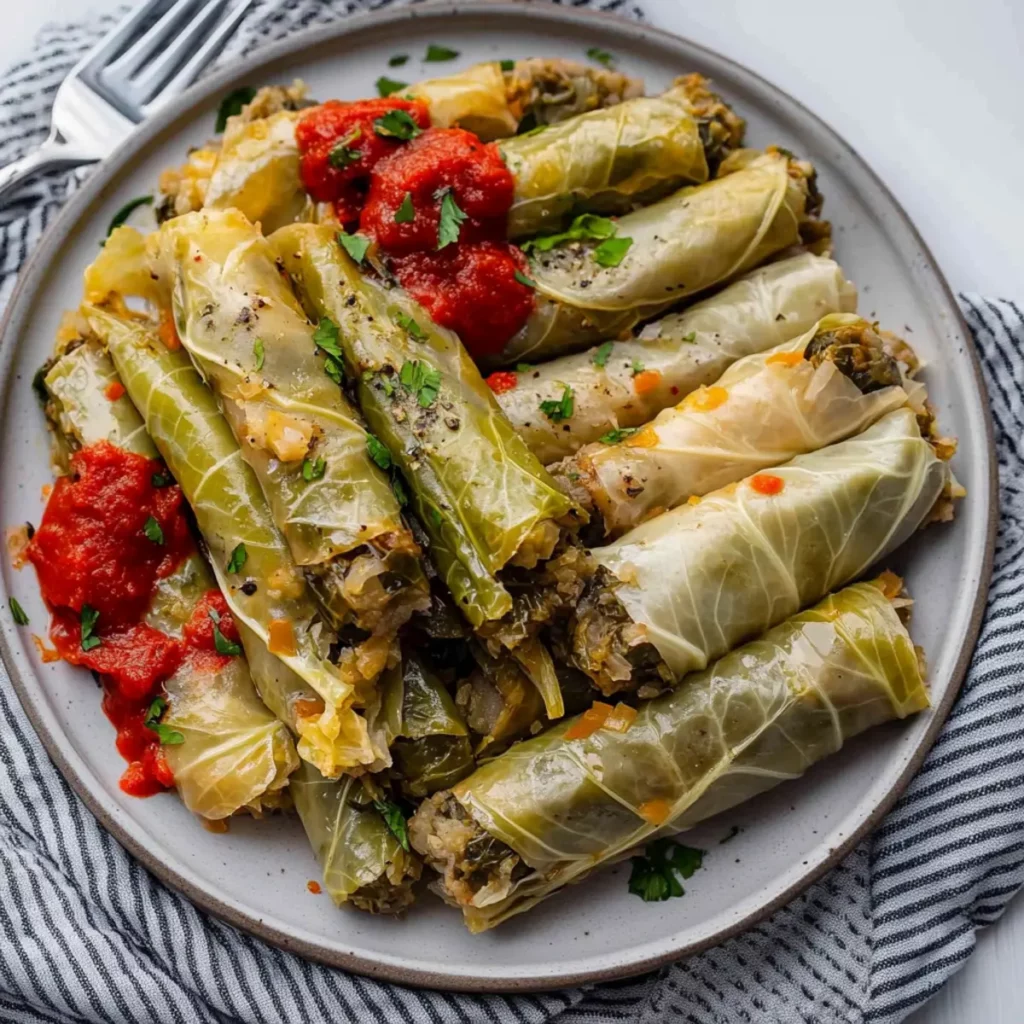 Lebanese stuffed cabbage leaves