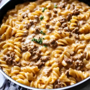 Creamy beef pasta