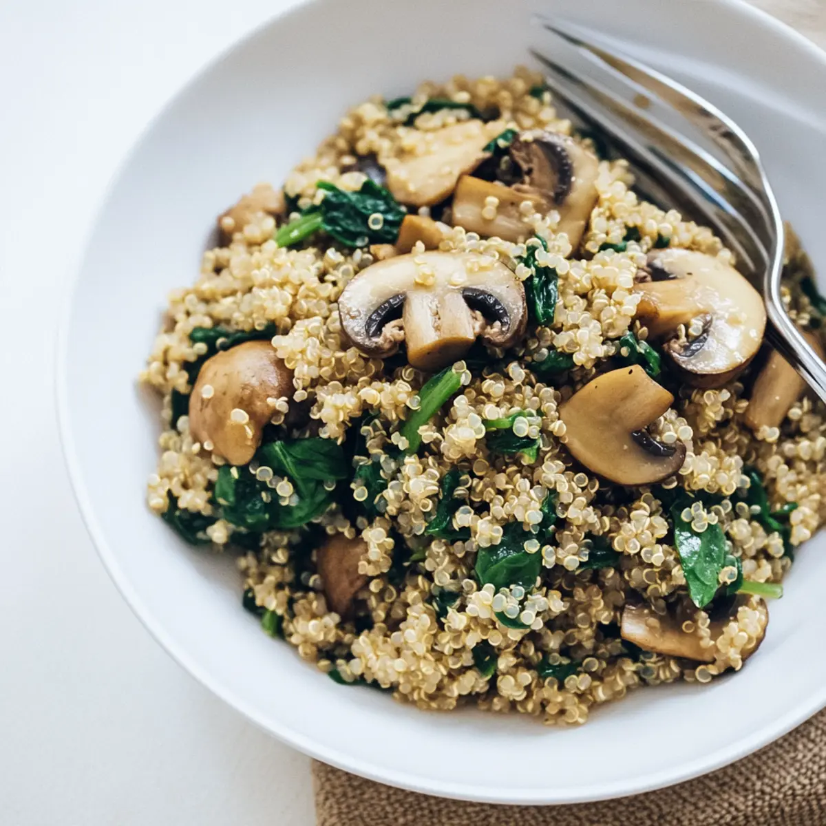 Quick and Easy 20-Minute Mushroom Spinach Quinoa Recipe