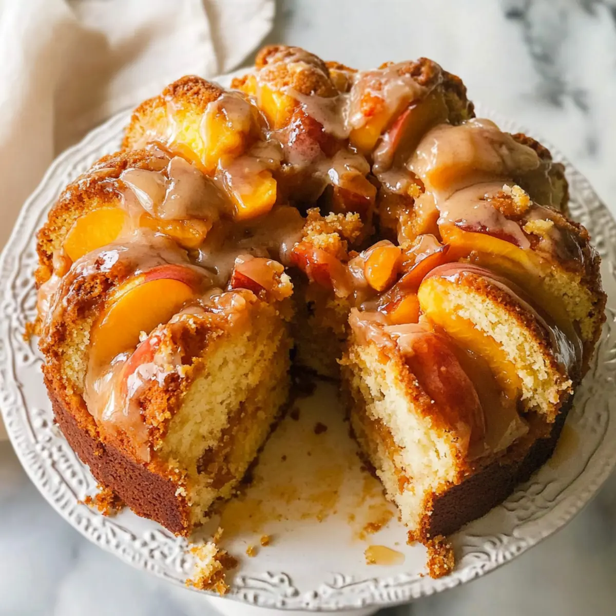 Southern Peach Cobbler Pound Cake with Cream Cheese