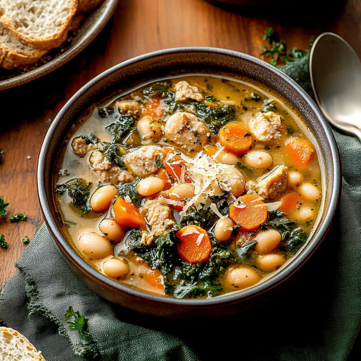 Delicious Tuscan White Bean Soup with Sausage and Kale Recipe