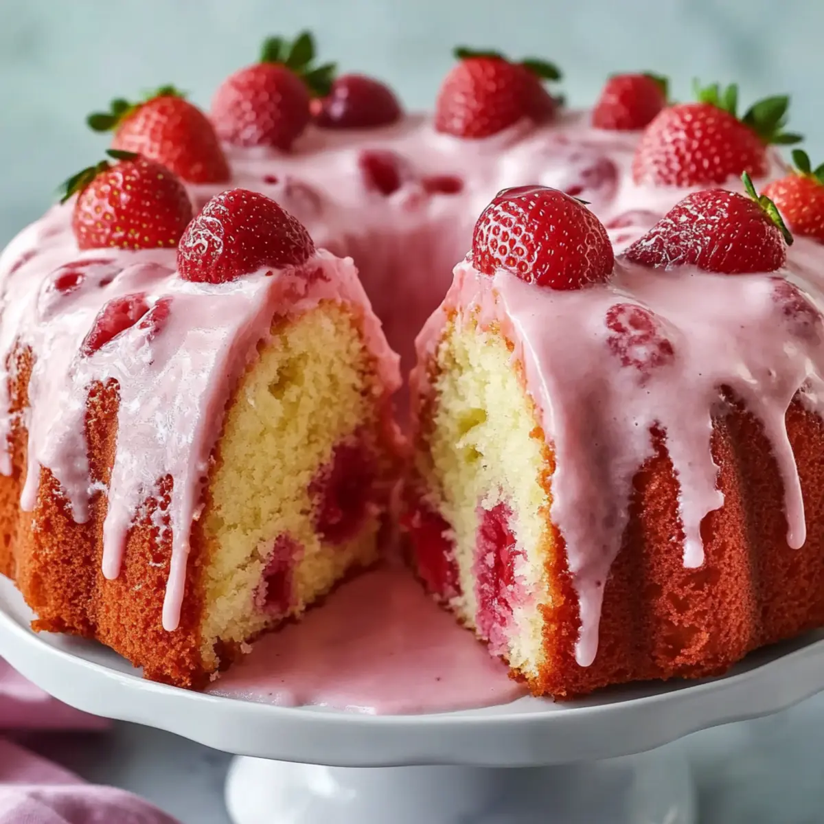 Strawberry Milkshake Pound Cake