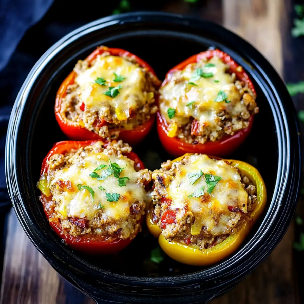 Slow Cooker Stuffed Bell Peppers