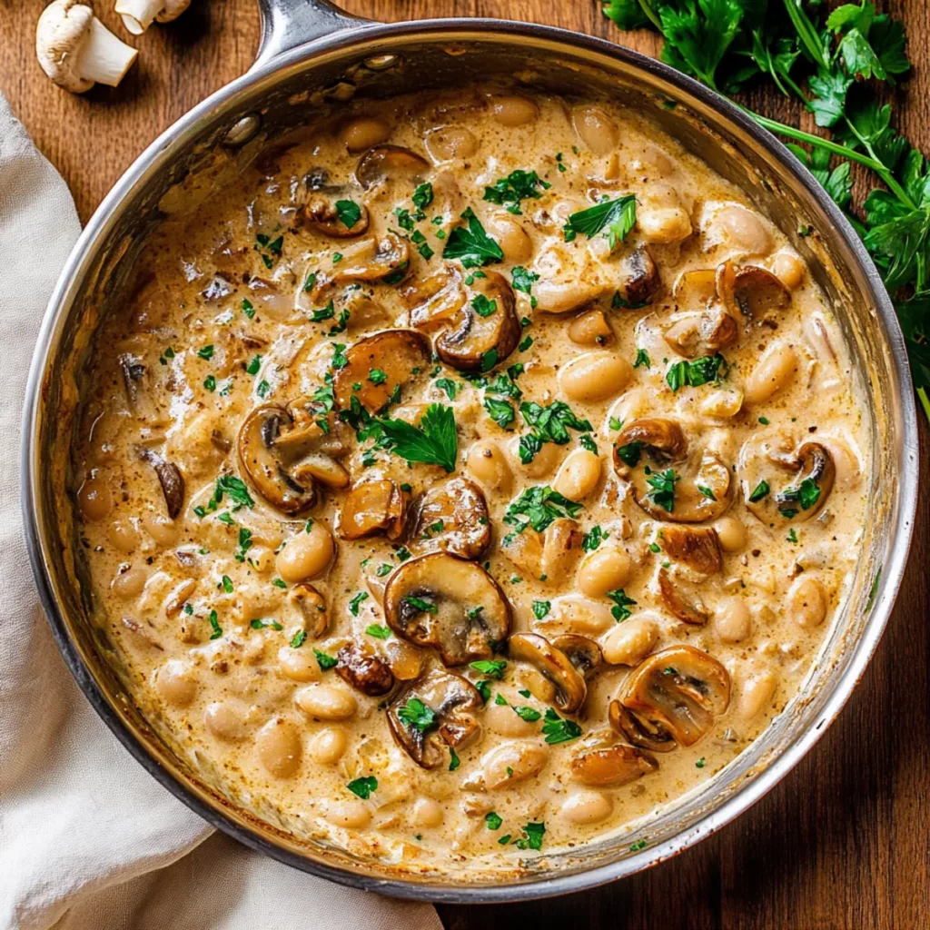 Creamy Butter Beans with Mushrooms