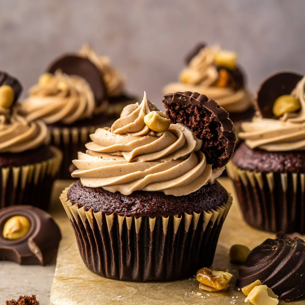 Easy Chocolate Cupcakes with Peanut Butter Buttercream