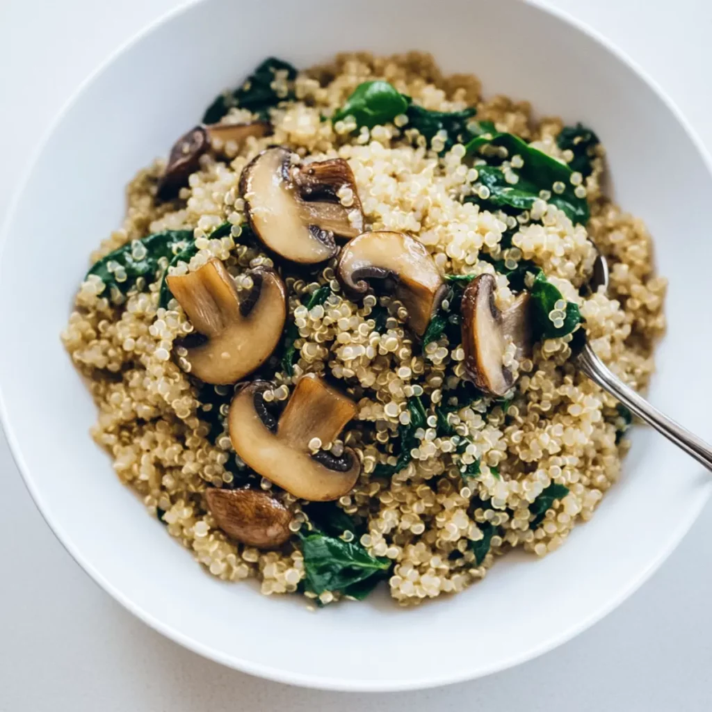 20-Minute Mushroom Spinach Quinoa