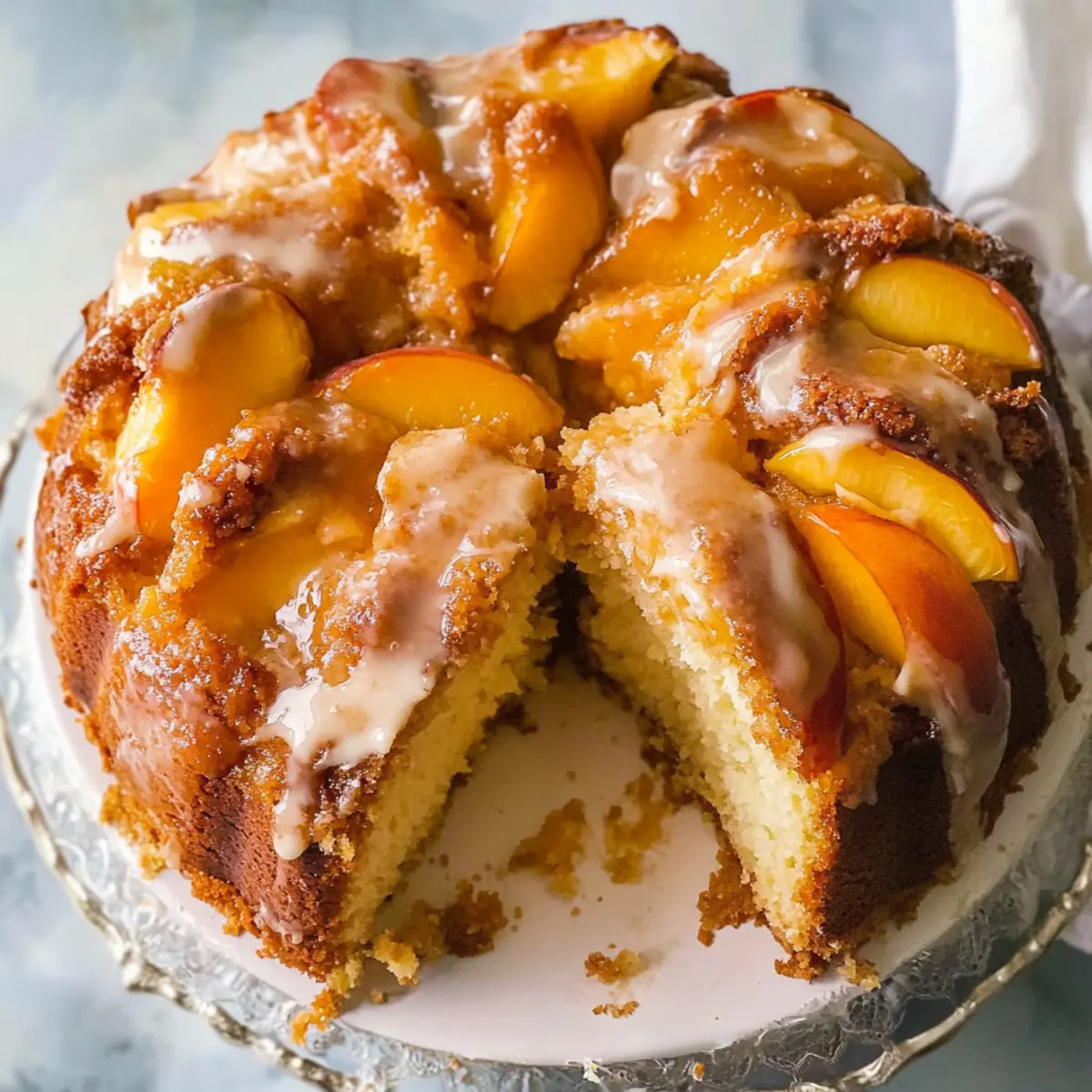 Southern Peach Cobbler Pound Cake with Cream Cheese