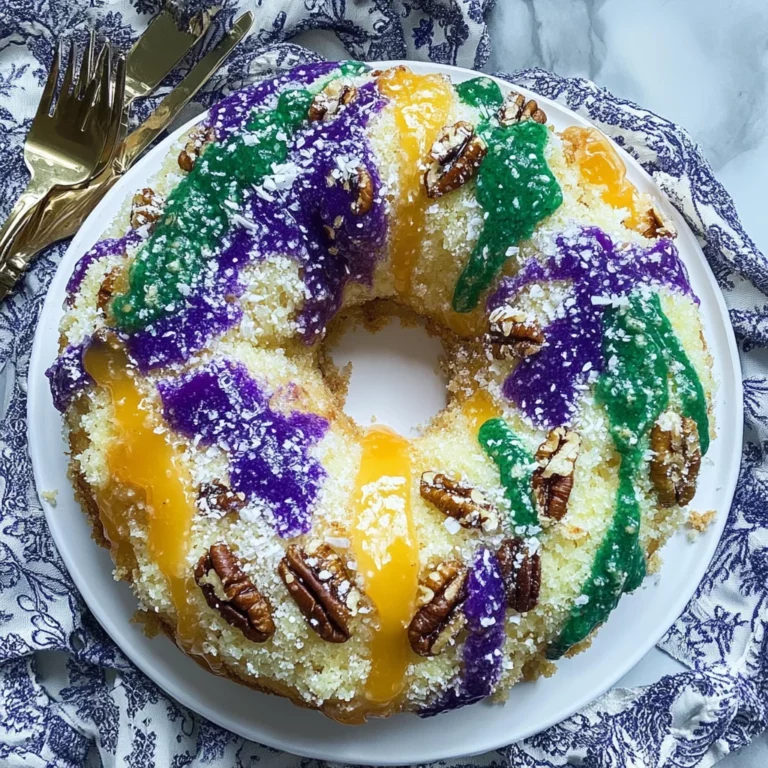 King Cake with Pecan Praline Filling: Decadent Delight
