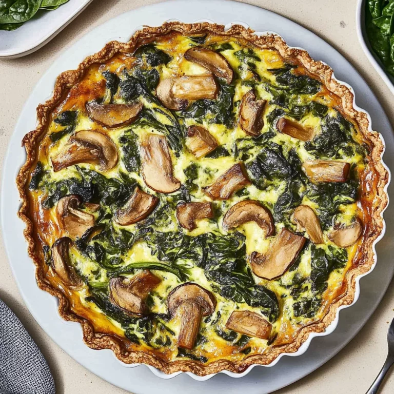 Spinach and Mushroom Quiche: Comforting Brunch Delight